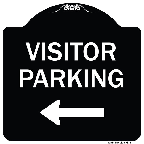 Signmission Designer Series-Visitor Parking 1, Black & White Heavy-Gauge Aluminum, 18" x 18", BW-1818-9872 A-DES-BW-1818-9872 - main
